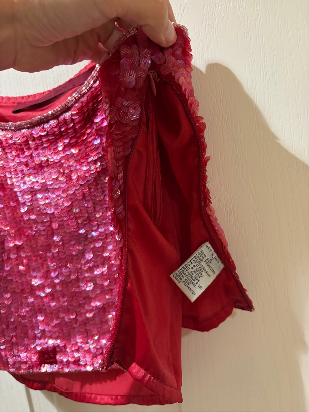 VINTAGE Emma Black Hot Pink Sequin Camisole - Picture 4 of 15
